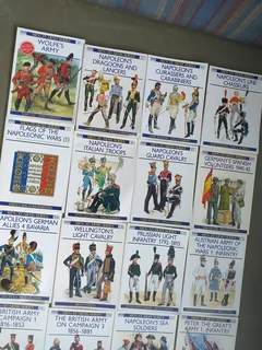 collection of books from the &#34;Men-at-Arms&#34; series by Osprey Publishing