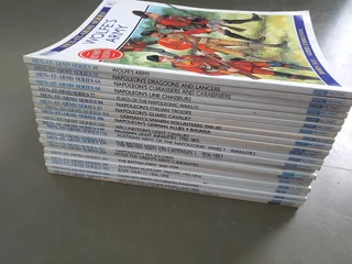 collection of books from the &#34;Men-at-Arms&#34; series by Osprey Publishing