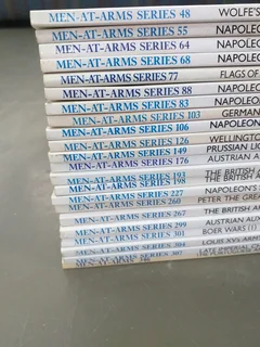 collection of books from the &#34;Men-at-Arms&#34; series by Osprey Publishing