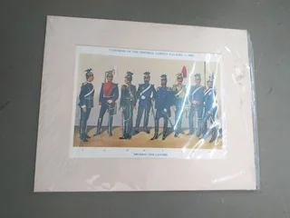 This is a print titled &#34;UNIFORMS OF THE IMPERIAL GERMAN CAVALRY, c. 1892