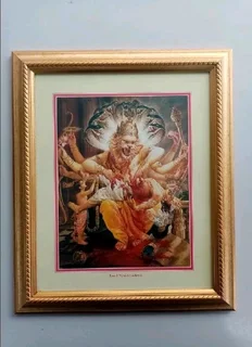 Lord Narasimha Photographic Print in a frame28,5cm x 33,5cm (wooden frame with glass front)
