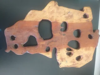 Wooden big 5 wall hanging figurine About 30cm long R149