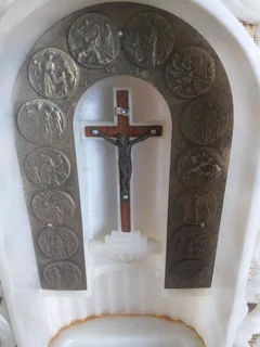 Vintage holy water front figurine Plastic