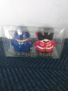 British Bobby (police officer) and Royal Guard salt and pepper shakers R250