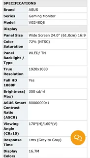 ASUS VG248QE 24” Computer Monitor