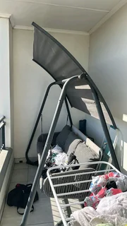 Outdoor Patio Swing Chair with an Adjustable Canopy-Gray Cushions. Pick up at Richwood No Delivery