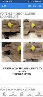 Fabric Recliner lounge suite