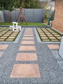 Instant roll on lawn grass// topsoil and decorative stones pebbles