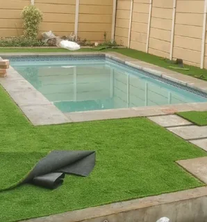 Instant roll on lawn grass// topsoil and decorative stones pebbles