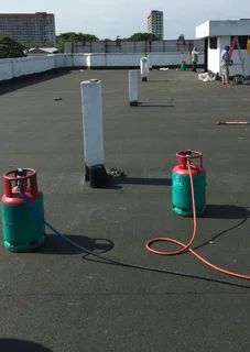 Waterproofing torch on roof repair leaks