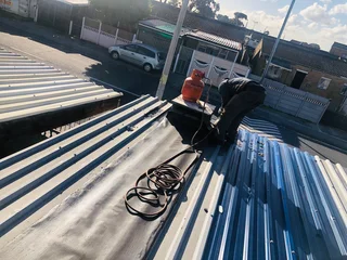 Gutters Aluminum seamless and waterproof torch on roof repair leaks