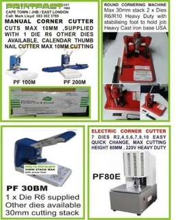 Electric Round cornering machine NEW with 7 die sizes 220V 80mm stack height with elec foot pedal