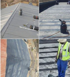 Waterproofing torch on roof repair leaks and cracks