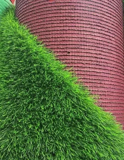 Instant roll on lawn grass and decorative stones pebbles