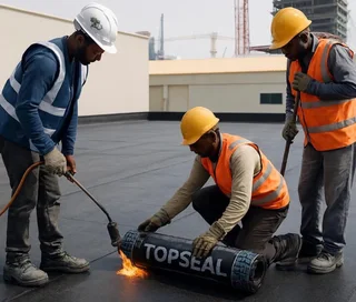 Gutter seamless Aluminum and waterproofing torch on