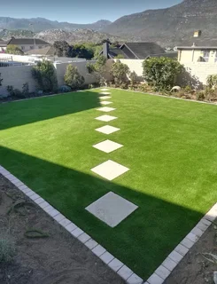 Artifical grass// bricks paving// and instant roll on lawn grass