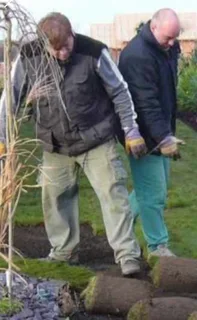 Buffalo grass instant roll on lawn grass// decorative stones pebbles and artificial grass installati