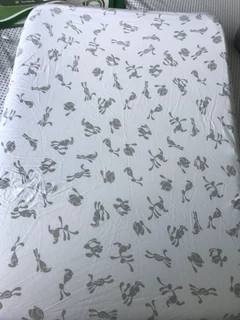 Snuggletime Bamboopaedic Mattress Stamdard camp cot and Xoxobaby fitted sheet