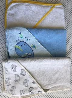 3x100% cotton baby hooded towels