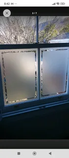 Frosted vinyl to bathroom and showers