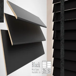 Black Blockout &amp; Wooden Venetian Blinds – Full Bundle Set | Excellent Condition For Sale