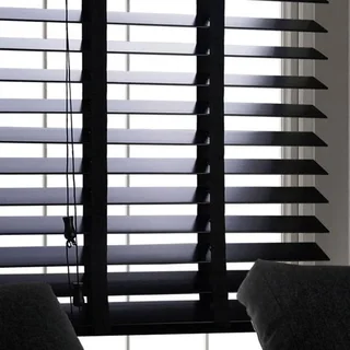 Black Blockout &amp; Wooden Venetian Blinds – Full Bundle Set | Excellent Condition For Sale
