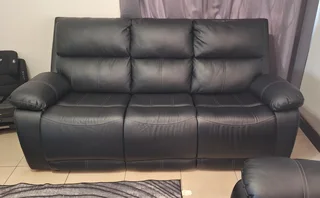 Synthetic leather couch - three piece incliner