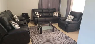 Synthetic leather couch - three piece incliner