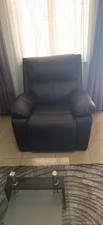 Synthetic leather couch - three piece incliner