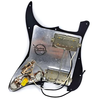 Loaded Prewired Pickguard with 2 Humbuckers Black with Chrome