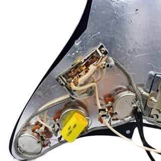 Loaded Prewired Pickguard with 2 Humbuckers Black with Chrome