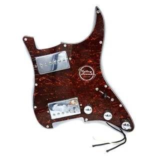 Loaded Prewired Pickguard with Humbucker &amp; Humbucker Sized P90 – Tortoiseshell with Chrome
