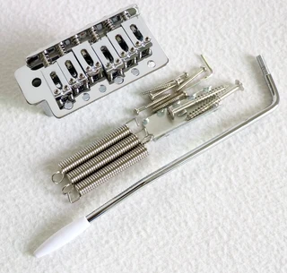 Modern Strat Tremolo Chrome Bridge Complete – 6 point 52.5mm spacing Half Size Block