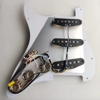 Prewired Pickguard Loaded with Alnico 5 Single Coil Pickups – Black