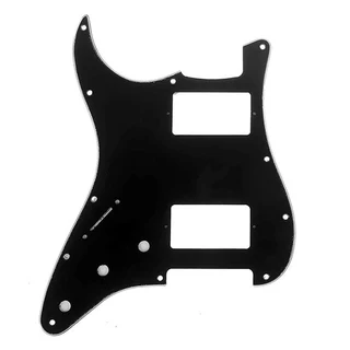 H/H Black 3ply Strat Style Pickguard (Left Hand)