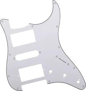 H/S/H White 3ply Strat Style Pickguard