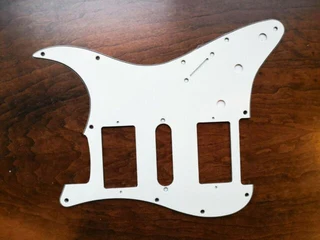 H/S/H White 3ply Strat Style Pickguard