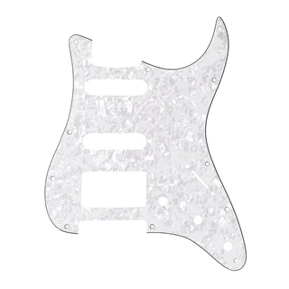 H/S/S White Pearloid 3ply Strat Style Pickguard