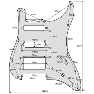 HSS Prewired Pickguard Loaded with Alnico 5 Pickups – Black with Ivory (Push Pull Coil Split Mod)