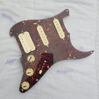 HSS Prewired Pickguard Loaded with Alnico 5 Pickups – Brown Tortoise