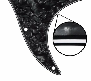 S/S/S Black Pearloid 3ply Strat Style Pickguard