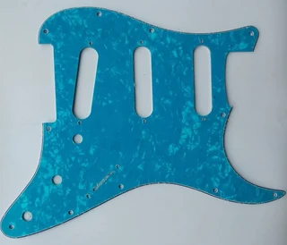 S/S/S Light Blue Pearl 3ply Strat Style Pickguard