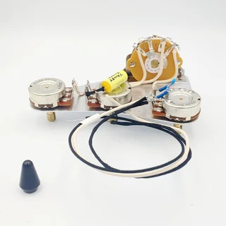 S/S/S Prewired Electronic Assembly for Stratocaster Guitars with treble bleed mod – Solder-in