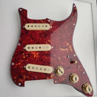S/S/S Red Tortoise Shell 3ply Strat Style Pickguard