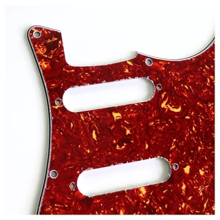 S/S/S Red Tortoise Shell 3ply Strat Style Pickguard