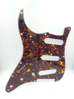 S/S/S Vintage Tortoise 3ply Strat Style Pickguard (Left Hand)