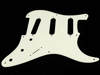 S/S/S Vintage White 1ply Strat Style Pickguard Vintage 8 Hole