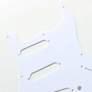 S/S/S White 1ply Strat Style Pickguard Vintage 8 Hole