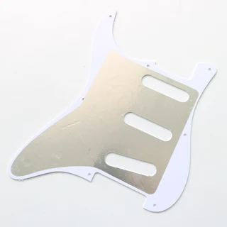 S/S/S White 1ply Strat Style Pickguard Vintage 8 Hole