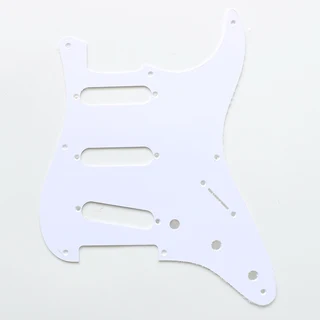 S/S/S White 1ply Strat Style Pickguard Vintage 8 Hole
